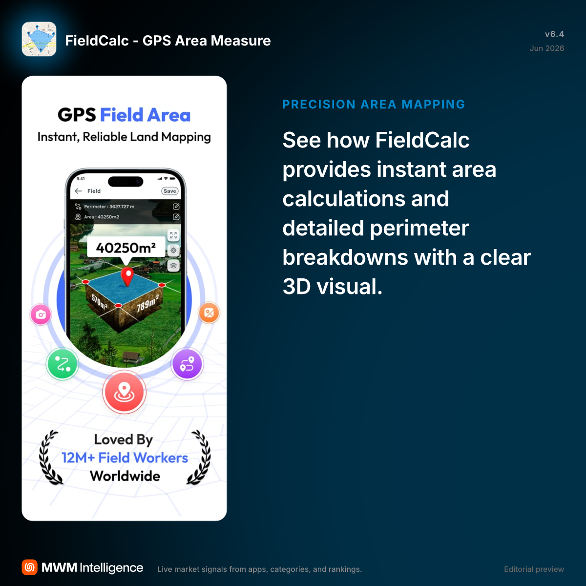 FieldCalc - GPS Area Measure - Utilities App | MWM