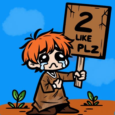 small poor toddler crying with sign that says 2 like plz