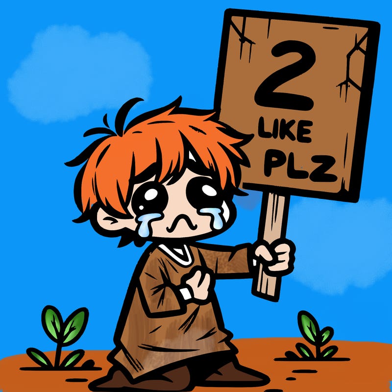 small poor toddler crying with sign that says 2 like plz