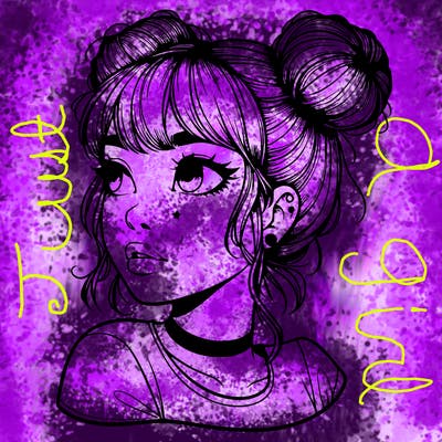 realistic girl with spacebuns
