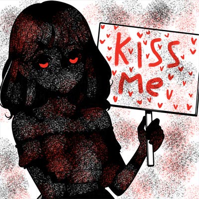 realistic pretty girl holding blank sign