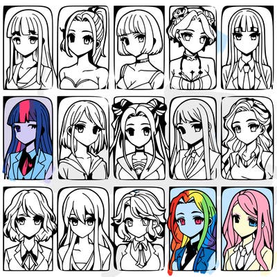 girls that look diffrent anime