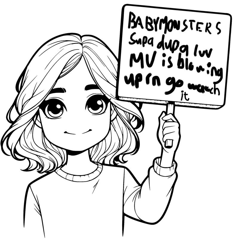 realistic girl holding up a sign