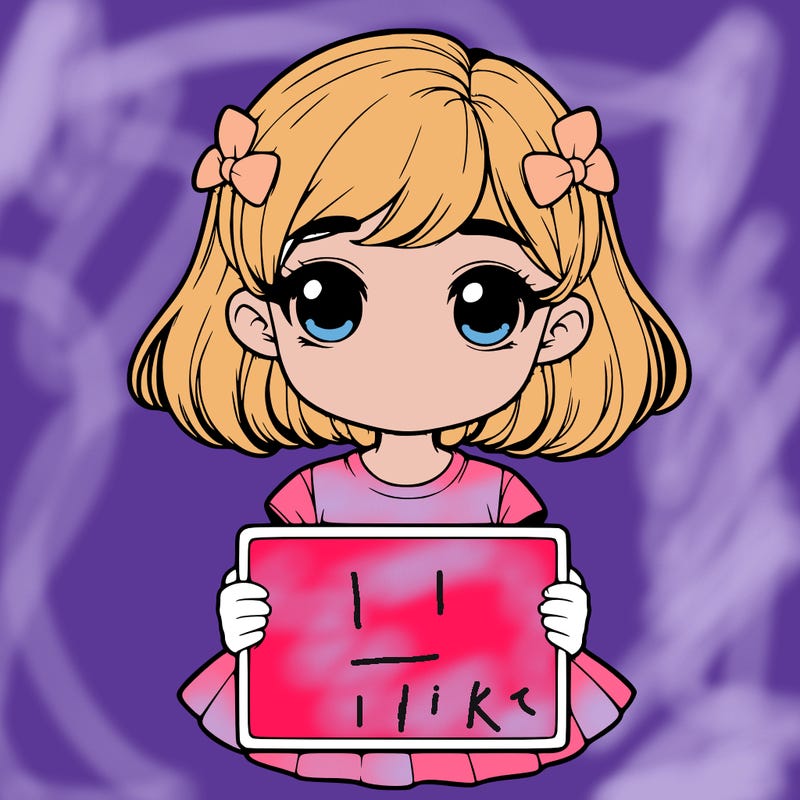 realistic cute girl with a sighn