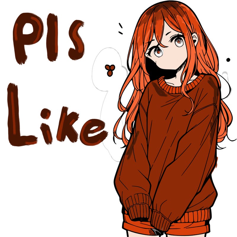 manga teen girl  in a sweater and baggy pants