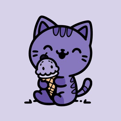 cat with ice-cream