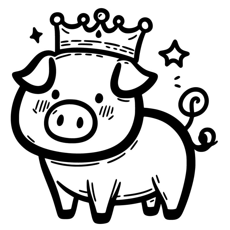 pig with a crown