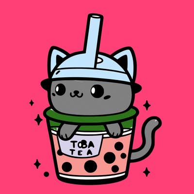 boba tea cat