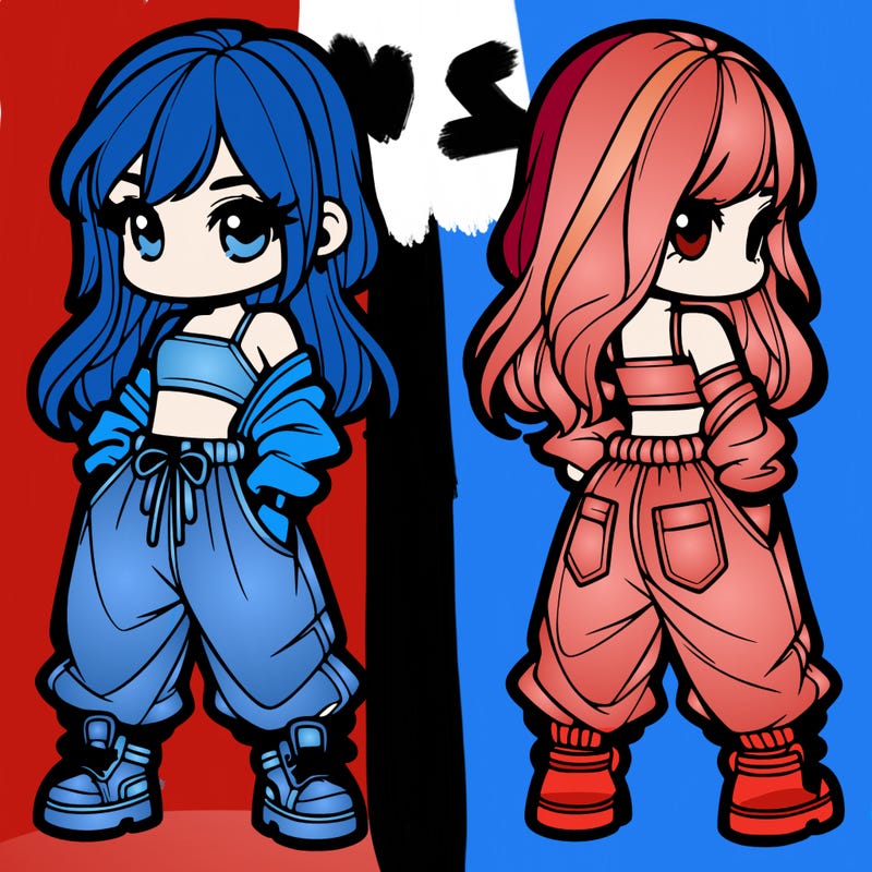 girl in crop top and baggy pants