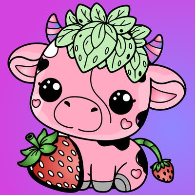 cute strawberry cow