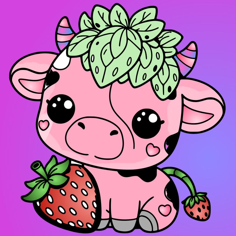 cute strawberry cow