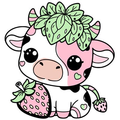 cute strawberry cow