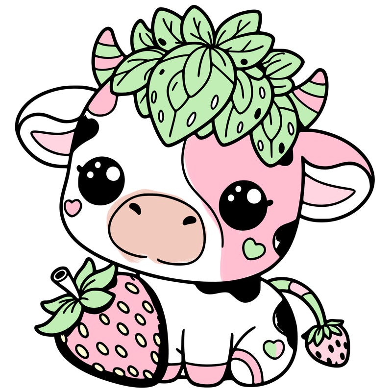cute strawberry cow