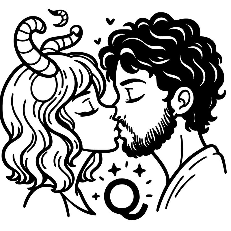 a taurus woman and a cancer man kissing