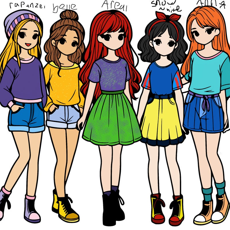 a group of five girls