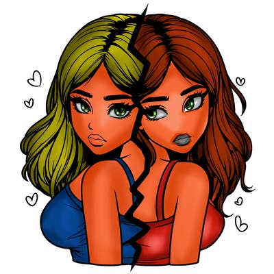 realistic girl split