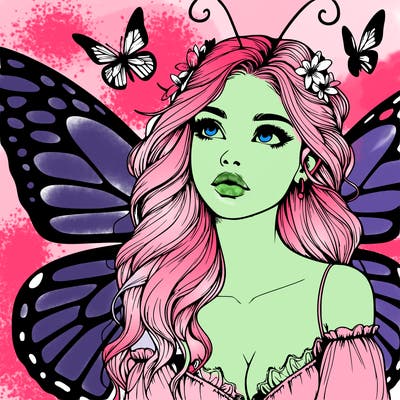 butterfly fairy realistic girl