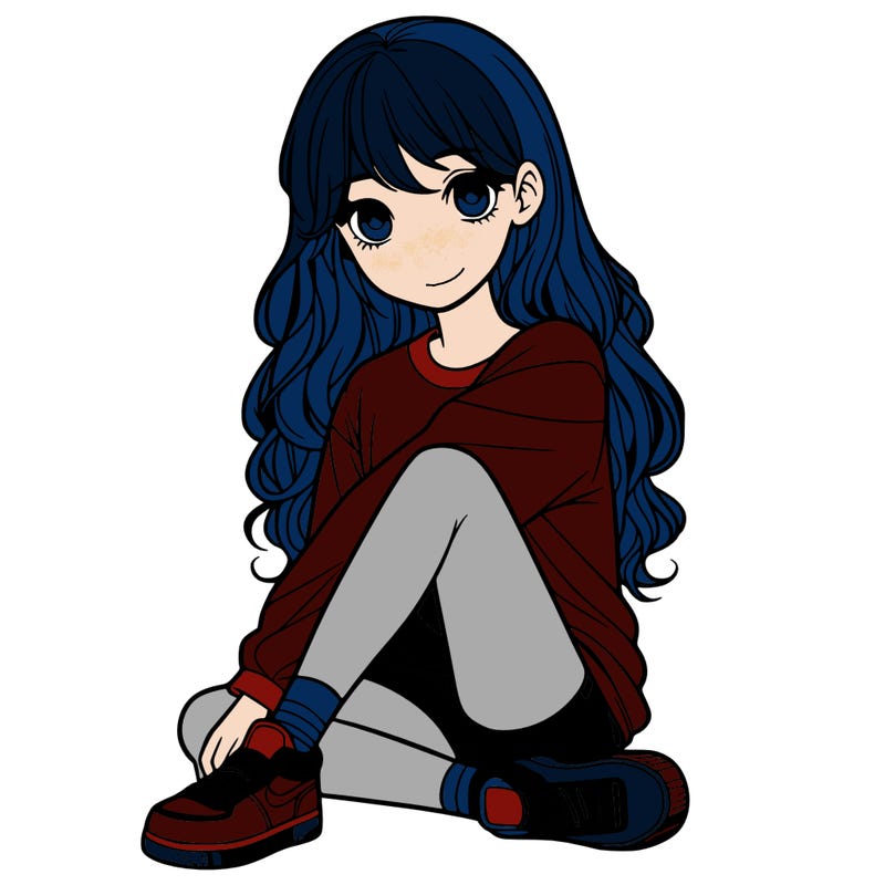 girl sitting realistic