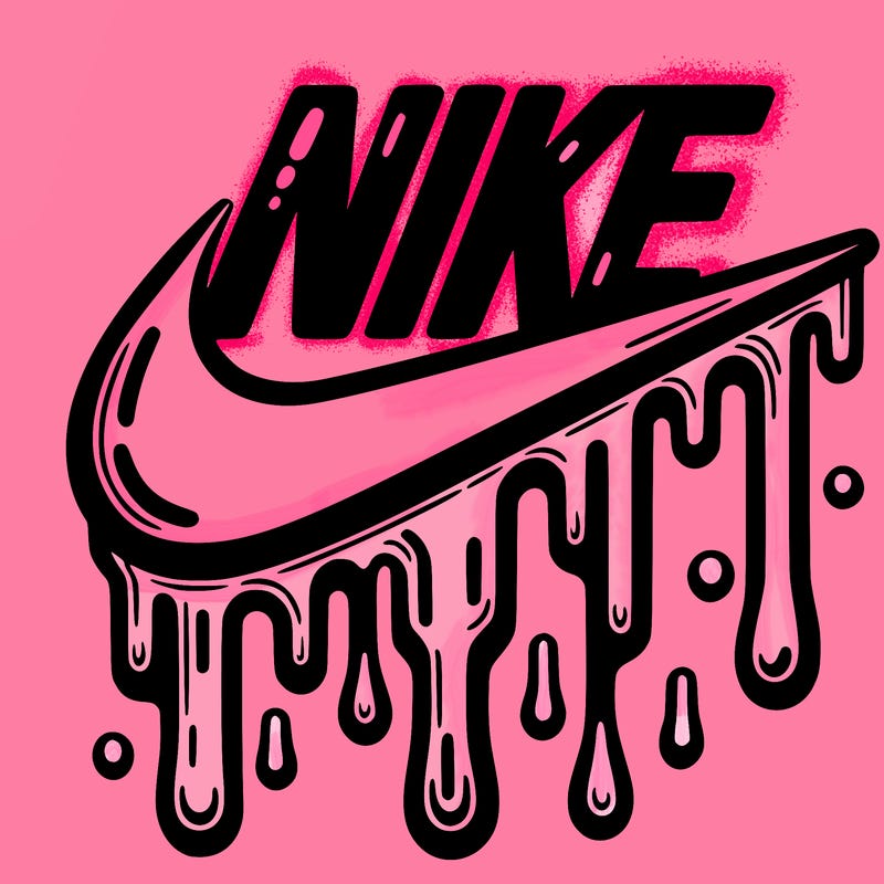 dripping nike logo