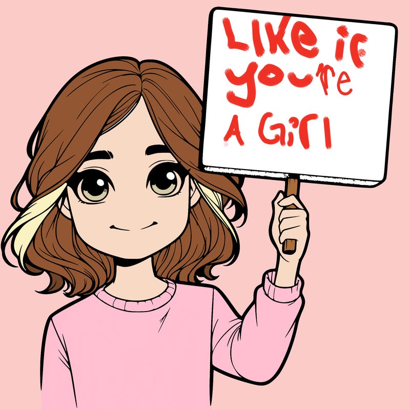 realistic girl holding up a sign