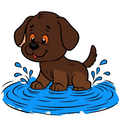 dog in water