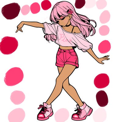 realistic girl danceing