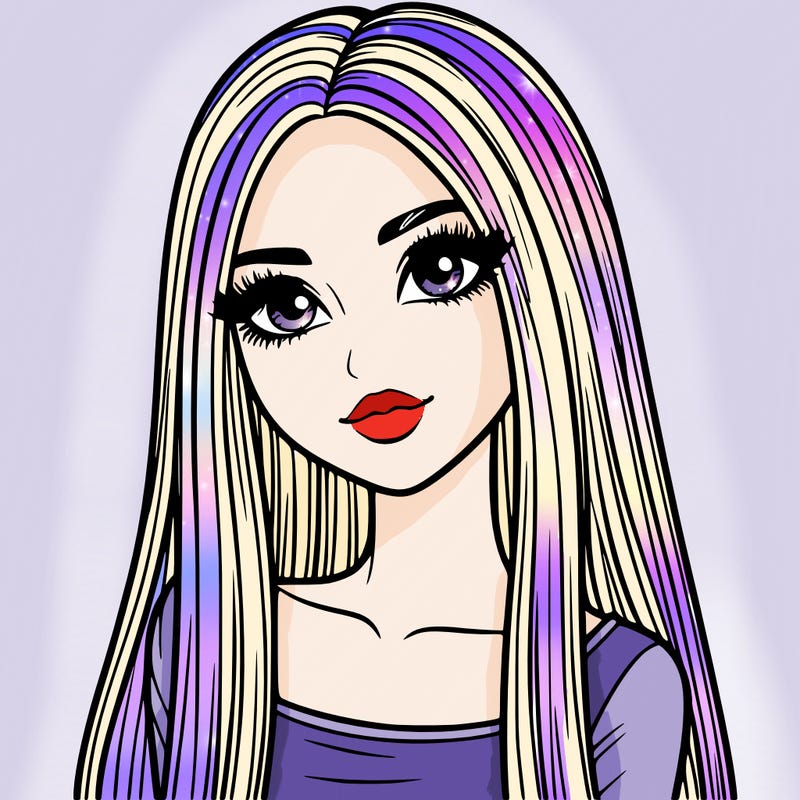 realistic girl with straight and long hair