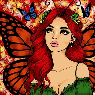 butterfly fairy realistic girl
