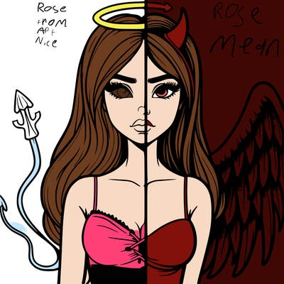 devil vs angel realistic girl