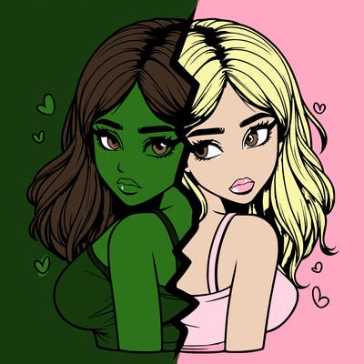 realistic girl split