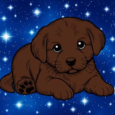 a cute realistic puppy