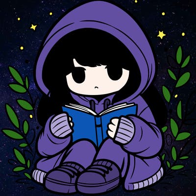 girl in oversized hoodie reading a book