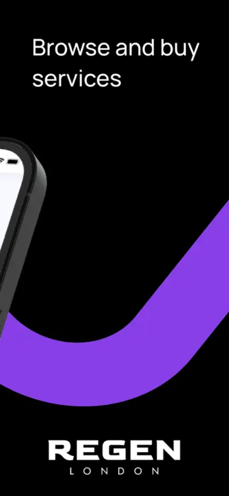 regen london - REGEN London app interface displaying the option to browse and buy services