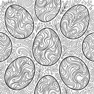 Unleash your creativity with this captivating coloring page featuring beautifully Marbled Easter Eggs. Designed for teens and adults, it offers intricate patterns and a relaxing artistic challenge.