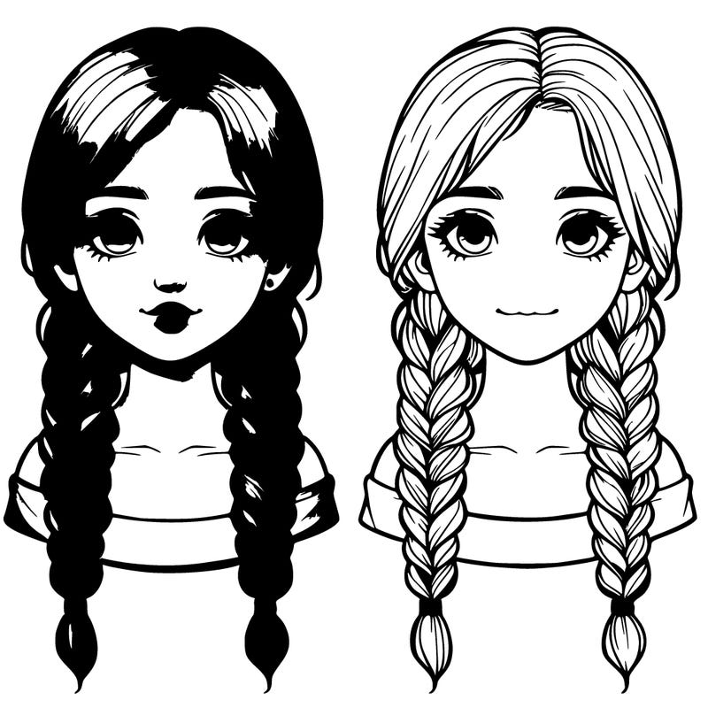 realistic girl with braids