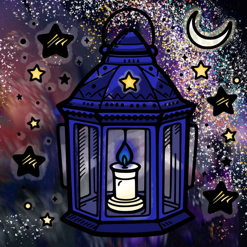 lantern with stars