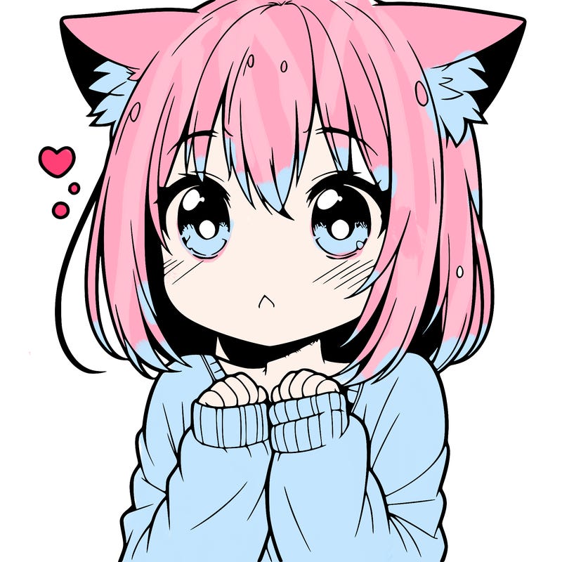 shy anime catgirl