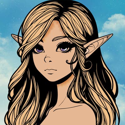 elf girl realistic dark fantasy