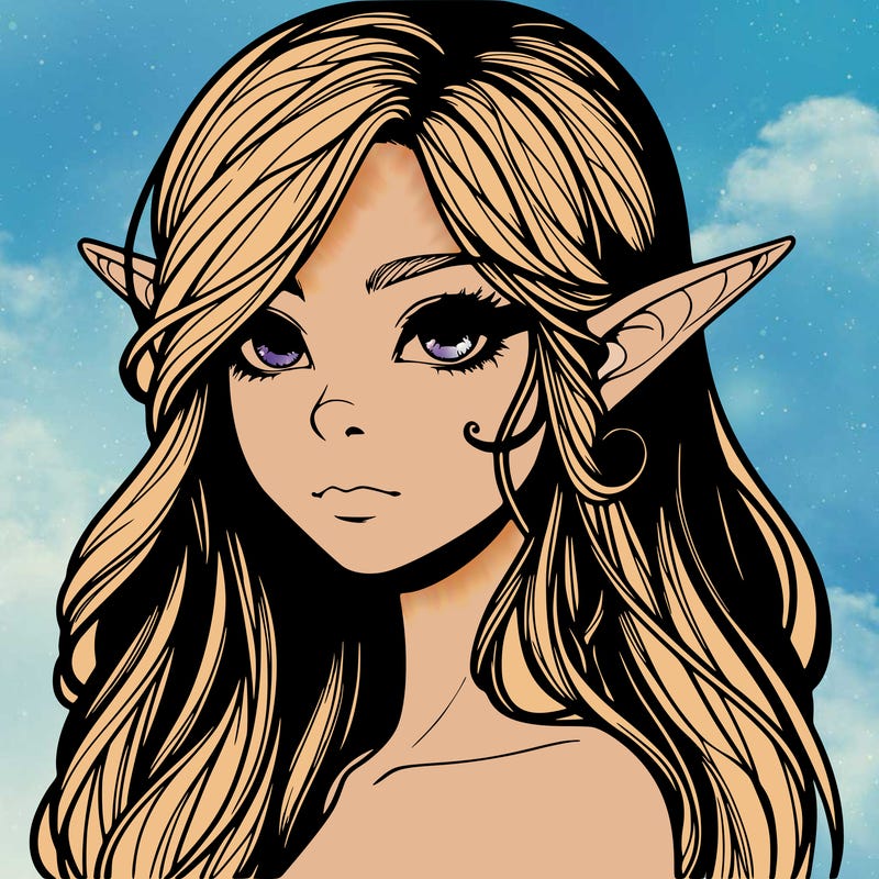 elf girl realistic dark fantasy