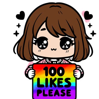 cute girl holding a sign saying 100 likes please