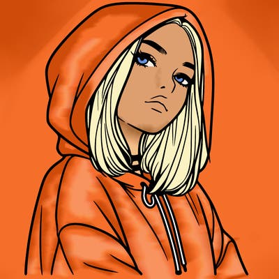 a realistic girl in a hoodie