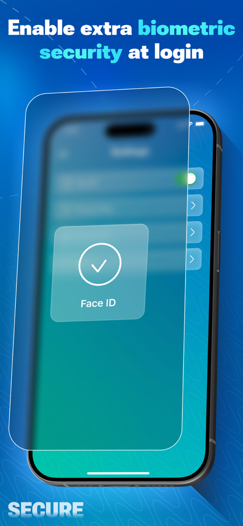 Kepttor Password Manager Face ID biometric login security screen