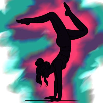 a woman doing a handstand