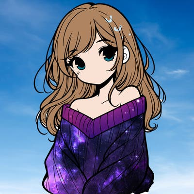 shy pretty girl wearing a sweater that is falling off one shoulder portrait