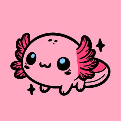 cute easy baby axolotl