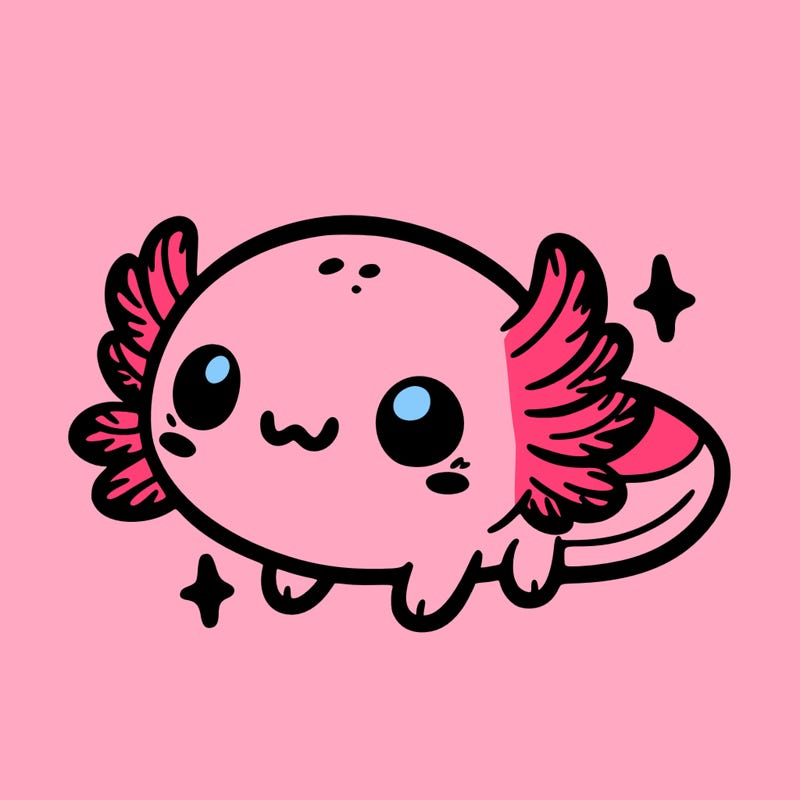 cute easy baby axolotl