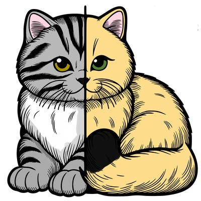 realistic split cat