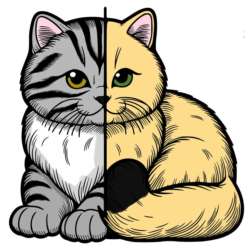 realistic split cat