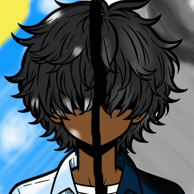 manga boy fluffy hair covering his eyes