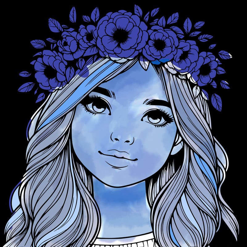 realistic girl with flower crown